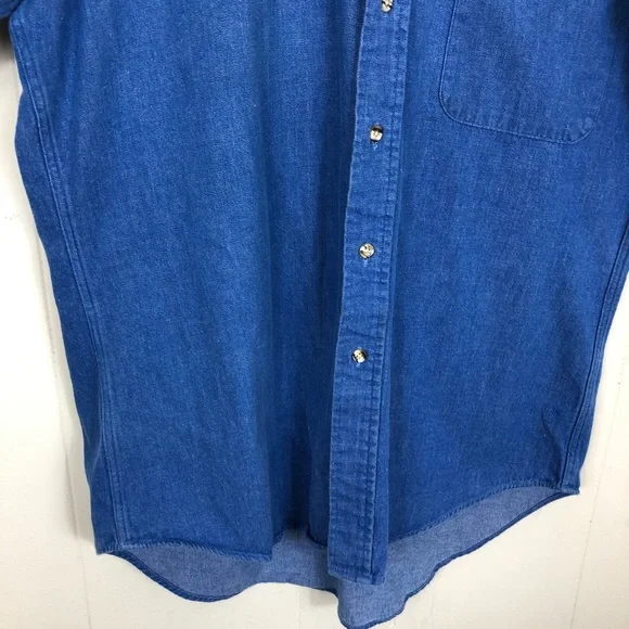 Van-Heusen Short Sleeved Denim Button Down Sz M - Picture 5 of 10